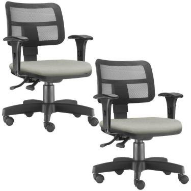Imagem de Kit 02 Cadeiras Giratórias Zip Executiva Escritório Bege