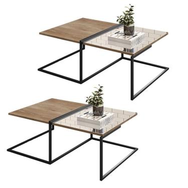 Imagem de Kit 02 Mesas De Centro Espelhada D01 Design Demolição