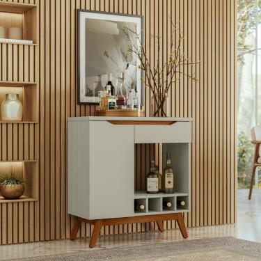 Imagem de Aparador Adega 1 Porta 1 Gaveta Retrô Tóquio Olivar Móveis Off White