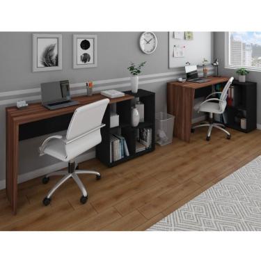 Imagem de Conjunto Home Office 2 Escrivaninhas Urban Artany Ipê/Preto