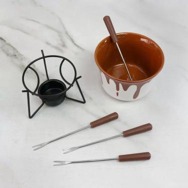 Imagem de Conjunto Fondue Chocolate De Cerâmica 385ml 6 Peças