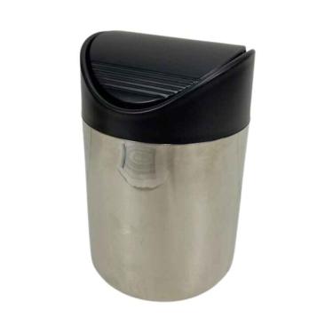 Imagem de Lixeira Inox C/ Tampa Basculante Ptreto1,5l Viel