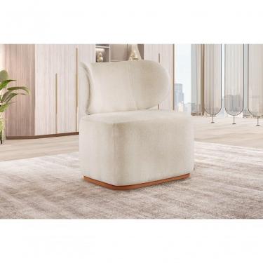 Imagem de Poltrona Para Sala De Estar Moderna Sun linho Nude 100