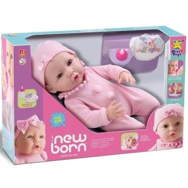 Imagem de New Born Little Faz Xixi Macacão - Divertoys - Boneca Menina
