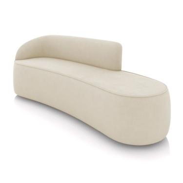 Imagem de Sofá 4 Lugares Orgânico 220 Cm Morgan Suede Bege D03 - D'rossi