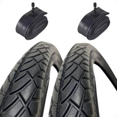 Imagem de Par Pneu Bicicleta Shiver tipo praieiro Aro 24 X 1.95 + Par Camara de ar aro 24 shiver bico grosso