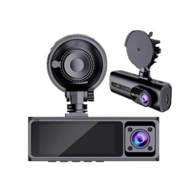 Imagem de Câmera Veicular 3 em 1, 2.5K Frontal + 720p Interna e Traseira, Wi-Fi, Visão Noturna, Tela 8 cm