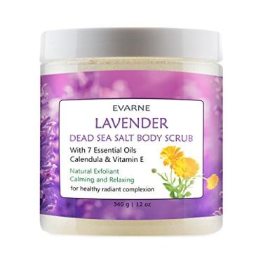 Imagem de Evarne Esfoliante Corporal De Lavanda E Sal Do Mar Morto Com 7 Óleos Essenciais, Calêndula Vitamina