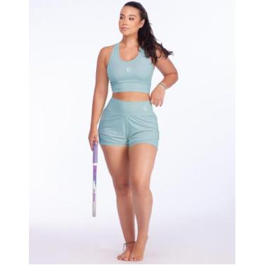 Imagem de Conjuntos Short Duplo Com Top Roupas De Academia Lançamento - ARUNA SU