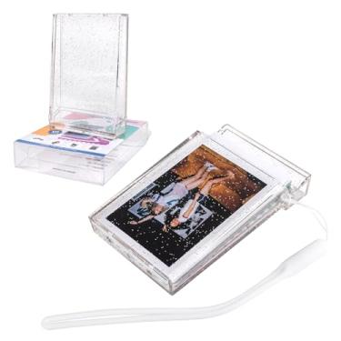 Imagem de HIYQIN - Pacote Com 2 Mini Estojos Fotográficos 2X3, Estojo Transparente Glitter Para Filme Instax