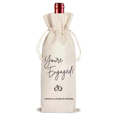 Imagem de Maydvdv Sacola De Vinho Para Noivado Maydvdv, Presente, Presente Personalizado Casais, Recém-Casados, Noiva, Você Está Noiva 11Wb52