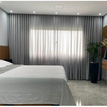 Imagem de Cortina Trilho Suiço Linho Cinza 6.00 X 2.70 - Vigui