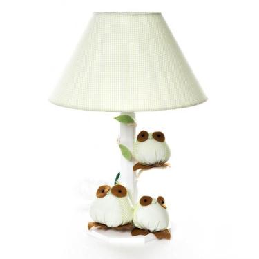 Imagem de Abajur Madeira Coruja Verde Quarto Bebê Infantil - Potinho de mel
