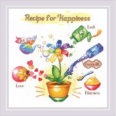 Imagem de RIOLIS Counted Cross Stitch Kit 11.75"x11.75"-Recipe For Happiness (18 Count) -R1920