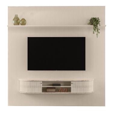 Imagem de Combo Home Suspenso + Painel Para Tv 60 Polegadas New Bugatti - 7 Decor Calacata E Off White