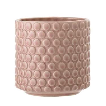 Imagem de Nordring Vaso de flores de grés – Vaso de rosas de 12 cm com bolinhas – Vaso de cerâmica moderno com esmalte rachado – sem orifícios de drenagem – comporta plantas de interior de 10 cm
