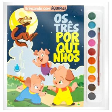 Imagem de Livro - Brincando com Aquarela: Os Três Porquinhos