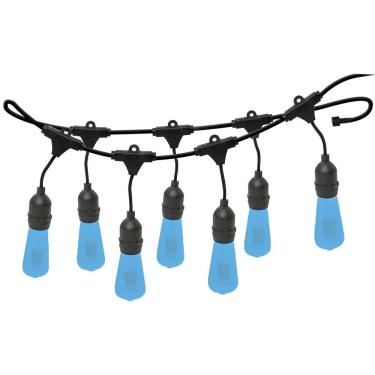 Imagem de Varal De Luzes 10m Bivolt Com 10 Lâmpadas Azul 127v Foxlux