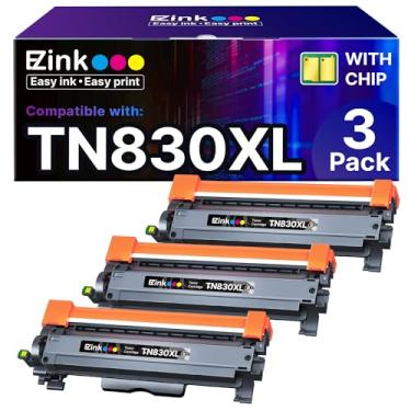 Imagem de E-Z Ink Cartucho de toner de substituição compatível para Brother TN830XL TN830 TN 830 cartuchos de toner para uso com impressora HL-L2460DW DCP-L2640DW HL-L2480DW HL-L2400D HL-L2405W MFC-L2820DW (3