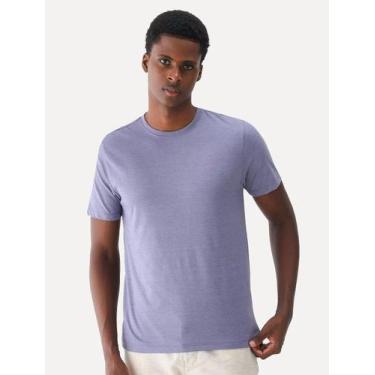 Imagem de Camiseta Dudalina Masculina Sobretin Melange Azul Mescla, XXL/GGG