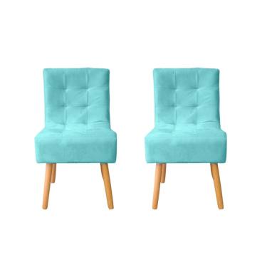 Imagem de Kit 2 Cadeiras Poltrona Sala de Jantar Penteadeira Reforçada Decorativa Liz Suede