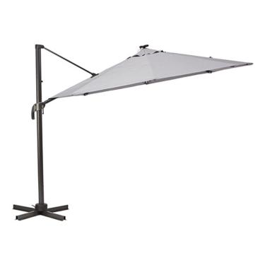 Imagem de Ombrelone Guarda Sol Lateral Octagonal 288cm Cinza Com Led