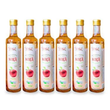 Imagem de Kit 6 Vinagre De Maçã Orgânico Acidez 4,2% Fazenda São Roque 500 ml