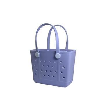 Imagem de Hixulam Pequena bolsa de borracha feminina - linda bolsa esportiva para viagens, dias na piscina, academia e uso diário, design leve e durável, Azul água-marinha, Small, Sacola