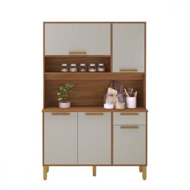 Imagem de Cozinha Compacta Sintra 120 Freijó Com Off White Indekes Freijo Com Of