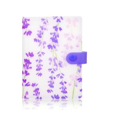 Imagem de Organizador de cupons de recibos, fichário pequeno de 104 bolsos, 16 x 12 cm, ideal para armazenamento de cartões, notas e documentos - roxo natural