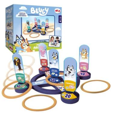 Imagem de Bluey Bingo Desenho Cachorrinho Jogo de Argolas +4 anos Brinquedo Fami