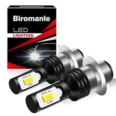 Imagem de Biromanle Compatível com lâmpadas de feixe Hi/Lo Yamaha Blaster 200 (1995-2006), luz branca 8000LM 6000K, plug and play, lâmpadas de neblina H6 H6M (pacote com 2)