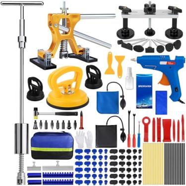 Imagem de ZEUSFIRE Kit de remoção de amassados para carro, kits profissionais de ferramentas de remoção de amassados sem pintura, extratores de sucção de amassado de granizo para reparo de danos de SUV de