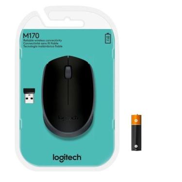 Imagem de Mouse Optico Wireless Sem Fio Com Pilha Preto M170 Logitech