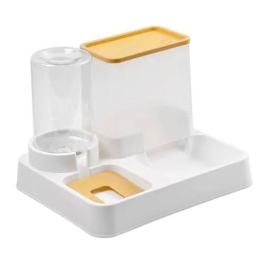 Imagem de WeiLaiKeQi Alimentador automático para cães e gatos 2 em 1, conjunto de alimentador e bebedouro, fácil de limpar, separação seca molhada, removível para filhotes