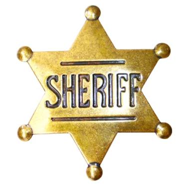 Imagem de Distintivo de xerife de polícia distintivo de xerife de metal para mulheres e adultos emblema de decoração de festa de caubói, distintivo de colete de polícia de cowboy ocidental masculino distintivo