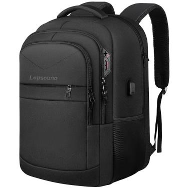 Imagem de Mochila Lapsouno Laptop 15,6" com porta USB impermeável preta