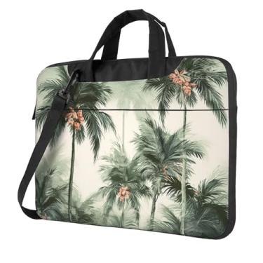 Imagem de Capa protetora para notebook com palmeiras tropicais à prova de choque bolsa portátil para laptop à prova d'água, Preto, 15.6 inch