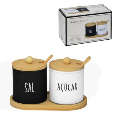 Imagem de Haüskraft- Porta-Condimento de vidro com colher e base de bambu Doha 300 ml