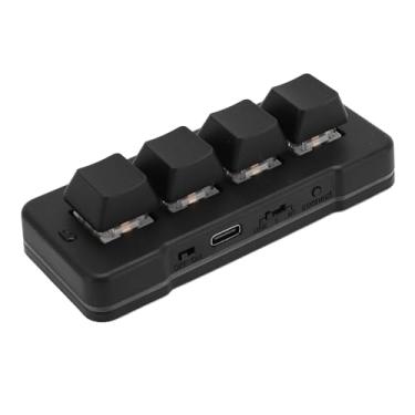 Imagem de Cryfokt Programação Mini Teclado de Jogos Mecânicos, USB 4 Teclado - de RGB BackLit Macro Mechanical Com Switch Azul para PC Gaming Office Work