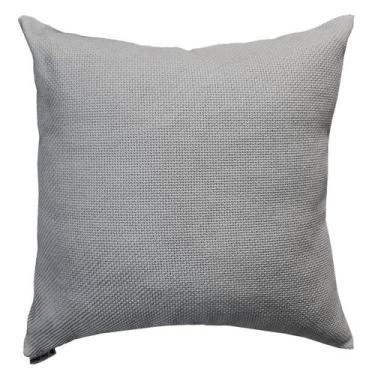 Imagem de Capa Almofada Decorativa Quadrada 50x50cm Ziper Invisivel Luxo Prata -