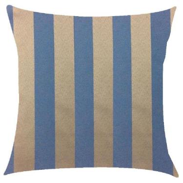 Imagem de Capa de Almofada Jacquard Azul com Dourado 43x43cm - Sua Casa Decor