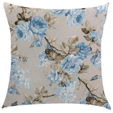 Imagem de Capa de Almofada Grace Azul Impermeável 43x43cm - Sua Casa Decor