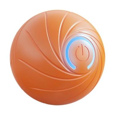 Imagem de Baoblaze Bola de brinquedo inteligente para cães e gatos, bola de brinquedo com movimento, luz, interativo silencioso para cães e gatos pequenos, para gatinhos, Laranja