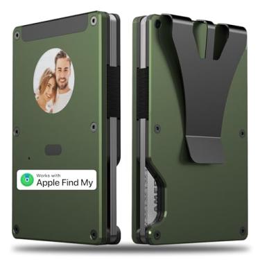 Imagem de Carteira personalizada E-Ink Air Tag – Carteira rastreável com foto eletrônica/texto/informações de contato, suporte fino para cartão de crédito RFID embutido Find My Tracker, presente para