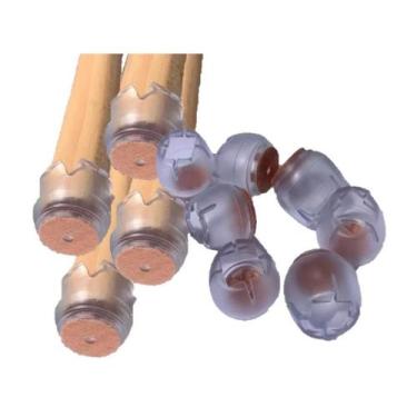 Imagem de Protetor Silicone Para Casa Pé Cadeira Kit 8 Pcs Feltro - Geoprotector