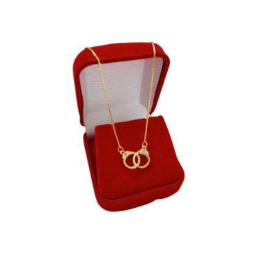 Imagem de Colar Algemas Policial Algeminha Amor Cinquenta Tons Banho Ouro - Cris