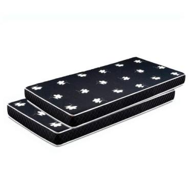 Imagem de Kit 2 Colchões Solteiro Umaflex Espuma D20 Turquesa 78x12x188cm, PRETO
