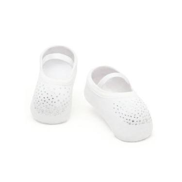 Imagem de Meia Menina Puket Sapatilha Antiderrapante com Aplique Princesa Branco