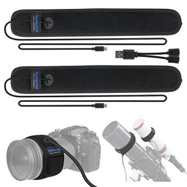 Imagem de Telescópios emendáveis USB Fast-Warm 2 em 1 XL Câmera DSLR Aquecedor de Orvalho Escudo de Prevenção de Orvalho, Alça de Aquecedor de Lentes Ativas, Faixas Anticondensação para Canon, Nikon, Sony,